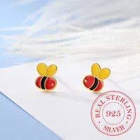Stud Earrings 925 Sterling Silver Animals Bee For Women Wedding Party Gift Jewelry Female Pendientes Mujer Moda