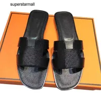 Designer H Sandals Oran Slippers Luxury sandal women Slides Flat Flip Flops Crocodile Skin Slide Ladies Beach Sandals Summer Genuine Leather
