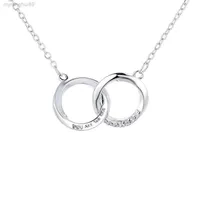 Strands, Strings New Ring Couple Necklace for Women Light Luxury Small Design Sense Men a Pair of Double Collar Chain QNLX