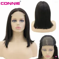Short Lace Front Human Hair Wigs Bob Wig For Black Women Natural Color Brazilian Remy Connie