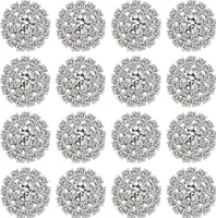 50 Pieces Rhinestone Embellishments Flatback Silver Rhinestone Jewelry Flower Crystal Button Accessory for DIY Jewelry Making Wedd6574176
