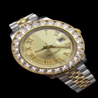 New President Day Date 18K Gold Perpetual Luxury mens watch Big diamond Bezel Gold Stainless steel original strap Automatic men Wa275p