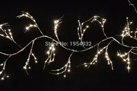 Christmas Decorations 3V Low Voltage Battery Type Shining Silver Or Gold Willow Garland 6Ft Bendable Branch Light 60 PCs LED Warm White Pure