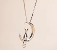 Pendant Necklaces Jisensp Fashion Cute Cat Necklace & For Women Party Gift Trendy Animal Pet Charm Jewelry Vivid Moon