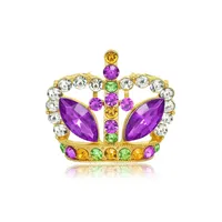 Crystal Rhinestone Princess Queen Crown Brooch Pin Tiara Crown Brooches for Women Girls Crown Tiara For Wedding Party Banquet Birthday Jewelry
