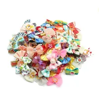 20 50 100 Pcs Handmade Pet Grooming Accessories Products Dog Bow 6011026 Hair Little Flower Bows For Small Dogs Charms Gift297N