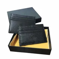 high quality business men's credit card holder leather wallet ID fashion bag thin pocket wallet unisex multi-card slot dust b255h