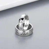 Women Girl Flower Bird Pattern Ring with Stamp Blind for Love Letter Ring Gift for Love Couple High Quality Jewelry2567