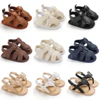 Sandals New 0-18 Months Kids Newborn Boys Fashion Summer Soft Crib Shoes First Walker Non-Slip Sandals Soft Sole Z0330