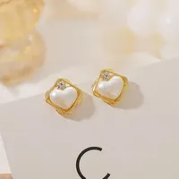 Stud Earrings Pearl For Women Korean Fashion Heart Shaped Rhineston Woman Earring Trendy Tide Jewelry Accessories Wholesale 2023