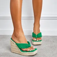 Slippers BCEBYL 2023 Wedge Heel Sandals Women Summer Flip-flops Sexy Stage Style Luxury Fashion Platform Shoes