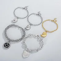 Charm Bracelets Fashion Chian Stainless Steel Silver Color Gold Chain Jewelry