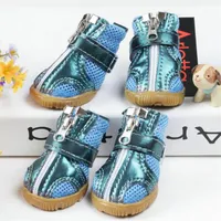 Dog Apparel Pet Winter Warm Shoes Pets Boots Small Large Dogs Outdoor Anti-Slip Supplies 4Pcs Sets239D