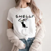 Women's T Shirts Smelly Cat T-shirt Friends Tv Show Tee Women Cute Graphic Tees Summer Kawaii Clothes Gift For Friend