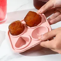 Baking Moulds Rose Ice Cube Tray With Lid Ball Mold 4 Grid Maker Summer DIY Silicone Box Chocolate Popsicle Kitchen Gadgets
