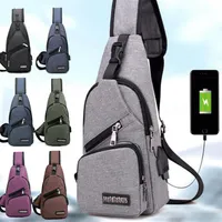 external USB charge chest bags pack travel crossbody bag For boys and girls Sling Shoulder Bag Travel Sport Purse with USB Chargin218e