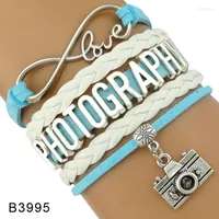 Charm Bracelets High Quality Gift For Her Him Infinity Love Pography Pographer Camera Leather Wrap Women