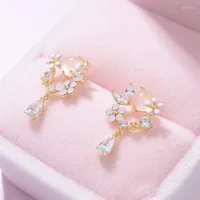 Stud Earrings Delicate Zircon Butterfly For Women Korean Exquisite Daisy Flower Bee Earring Girl Wedding Party Sweet Jewelry
