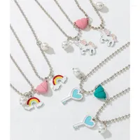 Pendant Necklaces 2023 Heart-Shaped Couple Necklace Bracelet Good Friends Jewelry Gifts For Lovers