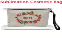 Sublimation Linen Makeup Bag Favor DIY Blank Coin Purse Pencil Bags Heat Transfer Coating Storage Pouch Christmas Gift WHT02285959617