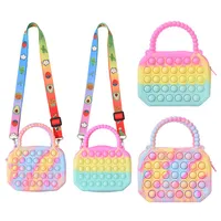 Pop It Bag handbag Toys Silicone Bubble Push Crossbody Bag Reliver Autism Ladies Bolsa Children Coin Pouch Purse Gifts203S