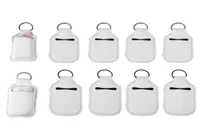 Blank Favor White Sublimation 30ml1oz Antibacterial Hand Gel Holders Keychain Hand Sanitizer Holder without Empty Bottle GB09287120552