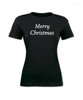 Men's T Shirts Merry Christmas Women T-Shirt Cute Black Graphic Tee S-XL Natural Cotton Print Shirt Plus Size Fashion Top Tees