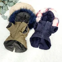 Warm Winter Dog Clothes Luxury Fur Dog Coat Hoodies for Small Medium Dog Windproof Pet Clothing Fleece Lined Puppy Jacket317b