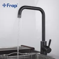 Kitchen Faucets Frap Stainless Steel Black Faucet Spray Painting Sink Tap Cold And Water Mixer Single Handle Y40004