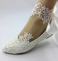 Handmade white lace wedding FLAT shoes women Flat Bride shoes wedding bridesmaid shoes BALLERINA SIZE EU 35421658771