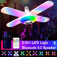 Smart Rgb Led Music Light Bulb With Bluetooth Speaker Dimmable Color Changing Party Remote Control Projection Li