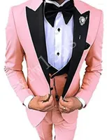 Men's Suits Handsome Groomsmen Wool Blend Groom Tuxedos Mens Wedding Dress Man Jacket Blazer Prom Dinner (Jacket Pants Tie Vest) A100