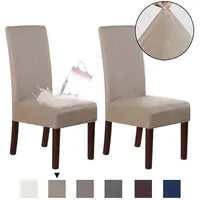 Chair Covers Washable Furniture Protector Repellent Soft Solid Durable Dinning Cover Stretch Seat Slipcover Suede Waterproof