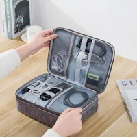 Storage Boxes Bins Portable Cable Storage Bag Digital Electronics Organizer USB Wires Charger Power Gadget Zipper Cosmetic Case Accessories Supplie 230331