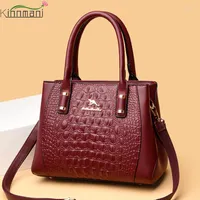 Evening Bags Fashion Alligator Pattern Handbag For Women 2023 Shoulder Top-Handle Bag High Quality Purse And Wallet Lady Crossbody Sac A