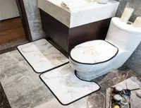 Exquisite Marble Bathroom Mat Set Gold Letter Toilet Set INS Modern Bathroom Accessories Quick Dry Doormat Floor Mat2737363