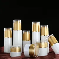 Storage Bottles & Jars 20g 30g 50g 80ml 60ml 50ml 40ml Essence Jar Spray Bottle High Quality Acrylic Empty Pearl White Glass Cream