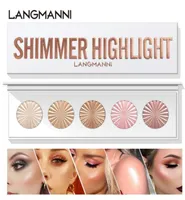 LANGMANNI 5 Colors Highlighter Palette Makeup Face Contour Powder Bronzer Make Up Blusher Professional Blush Palettes Cosmetics6796145