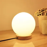 Modern Globe Ball Round Glass LED Floor Table Desk Lighting Light Lamp White For Bedroom Bar Living Room Home Lighting246R