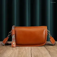 Evening Bags Johnature 2023 Genuine Leather Women Bag Simple Solid Color Versatile Natural Real Cowhide Shoulder & Crossbody