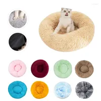 Cat Beds Long Plush Soft Kennel House Dog Bed Pet Sofa Mat Round Cushion Washable Cotton Warmer Animal Sleep Nest For Small Large