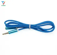 100pcs braid Frosted Aux Cable Headphone Extension Cable 35mm Jack Male to Female For Computer Audio Cable 35mm Headphone Extend8996654