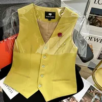 Women's Vests Women's Vest Casual Solid Color V-Neck Spring Autumn Sleeveless Jacket Female Slim Single Breasted Coats Ladies Waistcoat