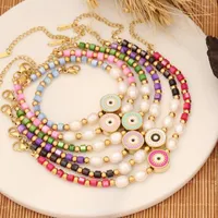 Strand Original Design Shell Pearl Beaded Bracelet For Women Handmade Round Eyes Girl Fashion Jewelry Party Gift