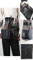 Multifunction Large Capacity Black PU Cosmetic Waist Bag Makeup Brush Bags With Belt For Professional Makeup Artist8377797