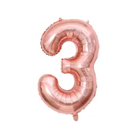 Party Decoration 40 Inch Big Rose Gold Balloon Number 3 Large Foil Helium Number Balloons 0-9 Jumbo 3rd Happy Birthday Boy or Girl Huge Anniversary Party Supplies
