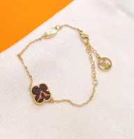 Love bracelet luxury jewelry women leather designer braceltes with brand elegant four leaf flowers pattern couple necklace8254231