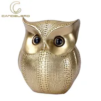 Statues For Decoration Owl Golden Black White Resin Living Room Sculptures Small Ornaments Figurines Interior 2110252094