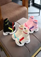 Baby Shoes Cute Girls fashion sneakers socks shoe Korean casual slipon knitted boys Low tube Thicken Outdoor wear Sneaker Pink Bl2285291