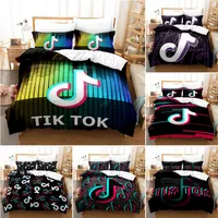 Populor App Tiktok Pattern Duvet Cover with Pillow Cover Bedding Set Single Double Twin Full Queen King Size for Bedroom Decor T20318H